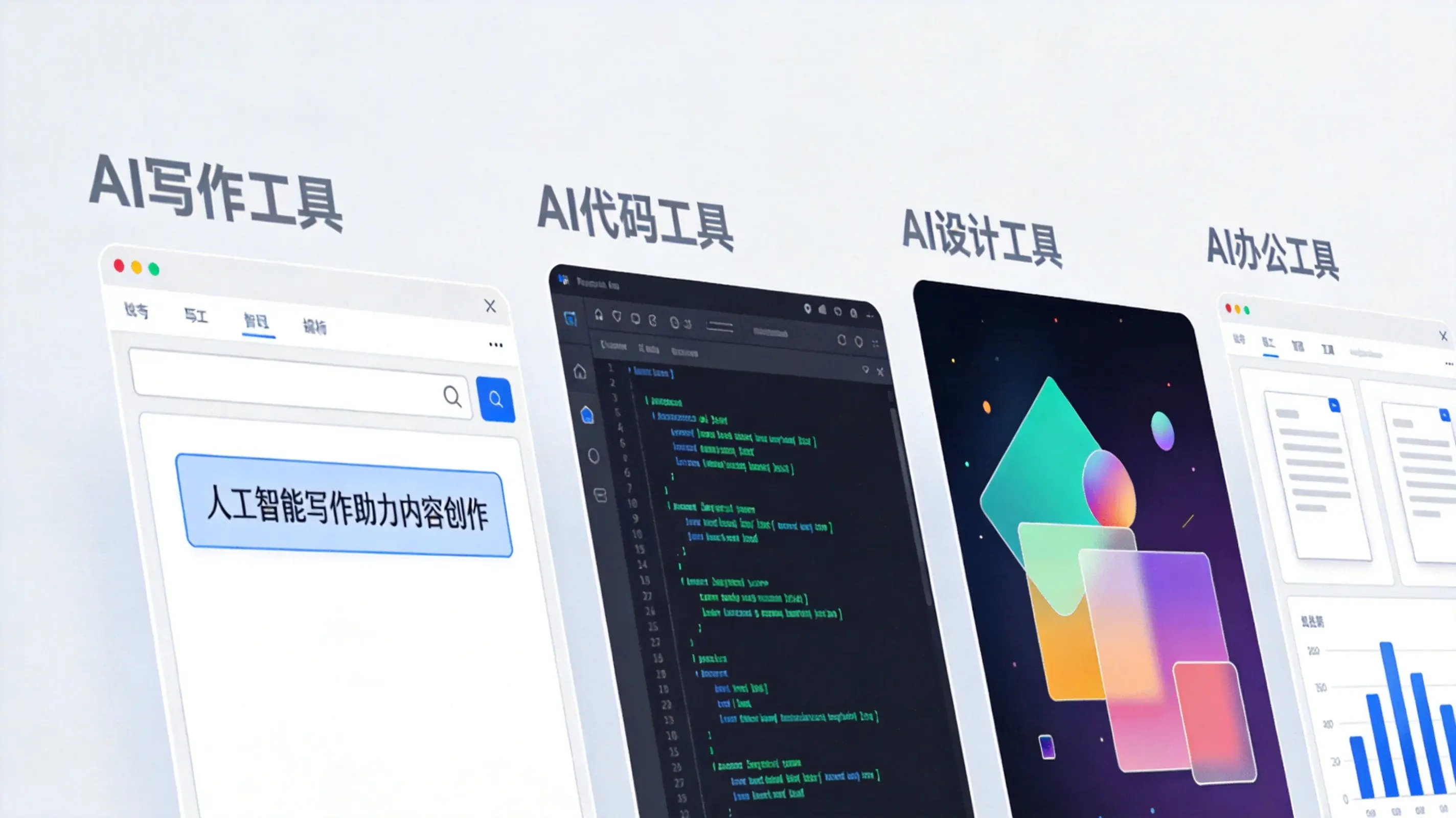 AI工具分类实战测评 写作编程设计办公四大类工具对比场景.webp