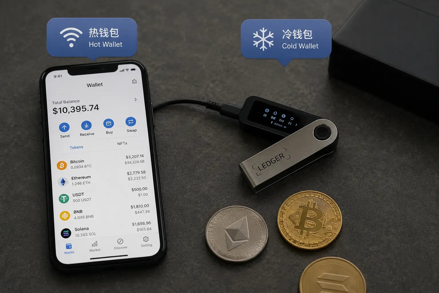 冷钱包与热钱包对比.webp